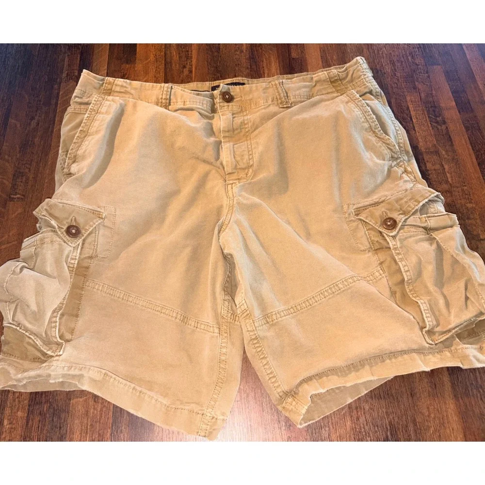 American Eagle Mens Next Level Flex Cargo Shorts Khaki Tan Size 38 Utility